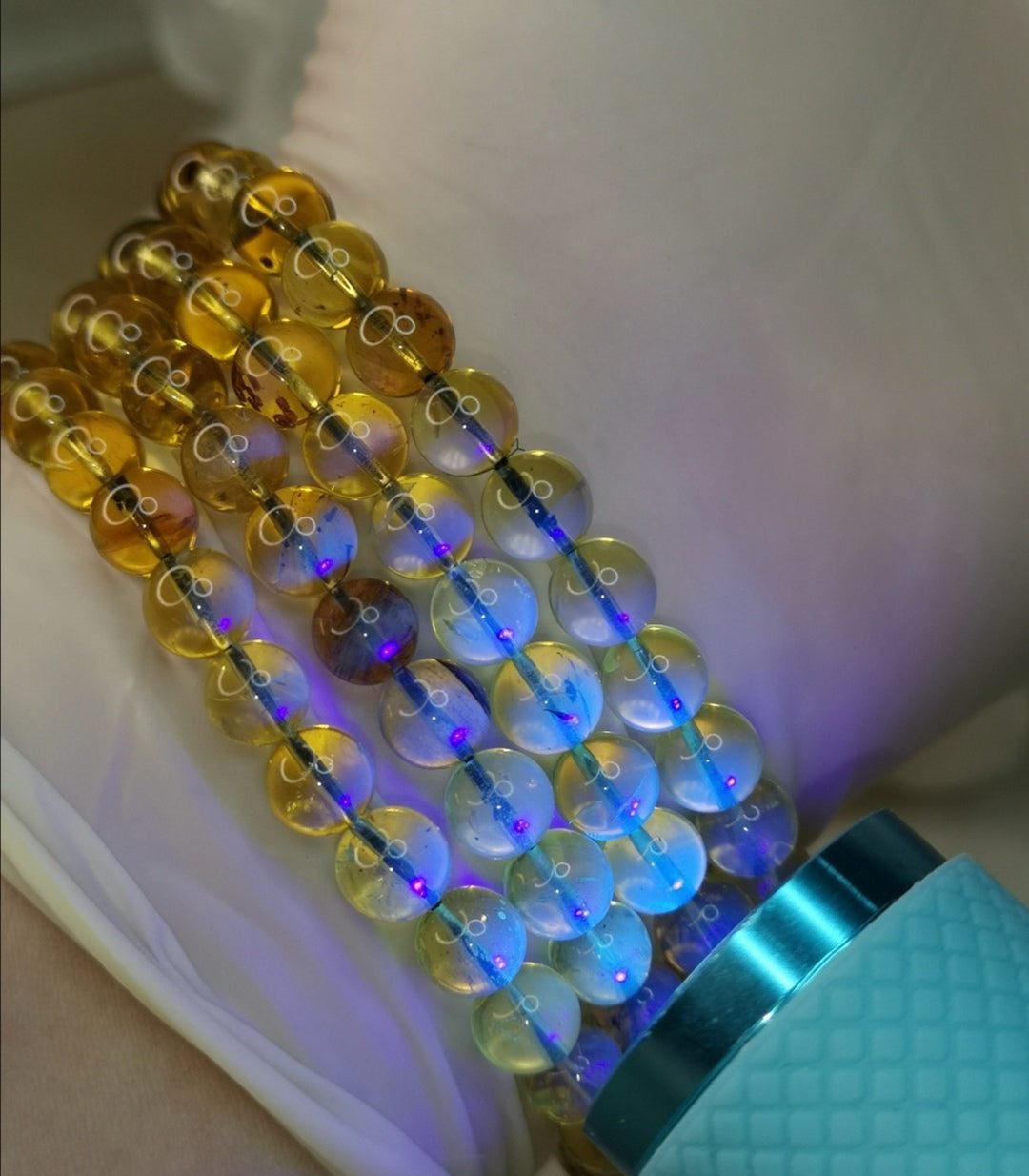 Blue Amber Edelstein Armband