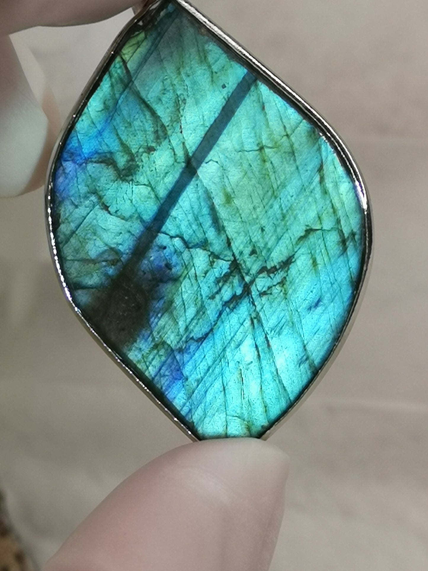 Labradorite Edelstein Tropfen, Kupfer Ketten Anhänger