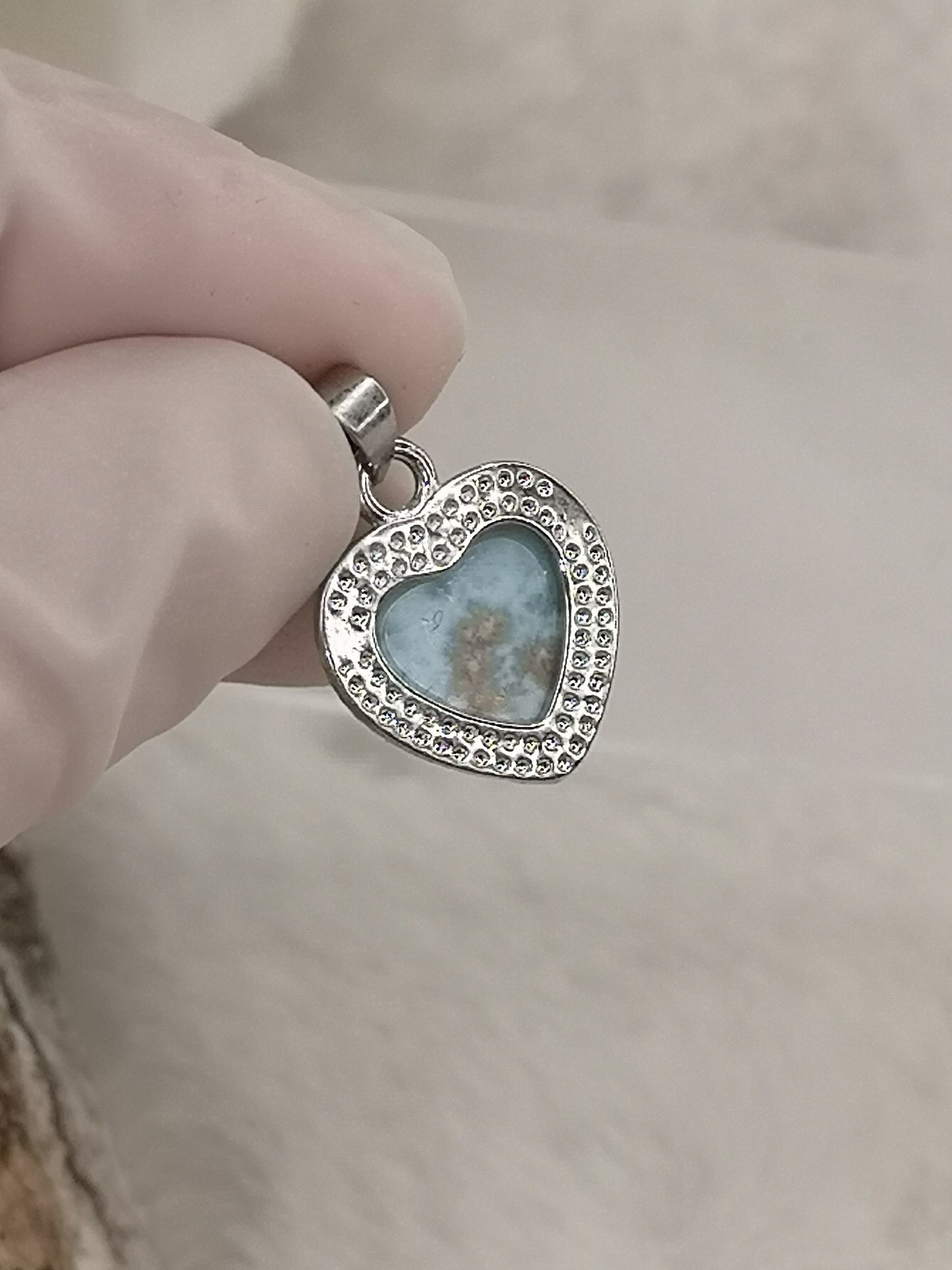Larimar Edelstein, Kupfer Ketten Anhänger