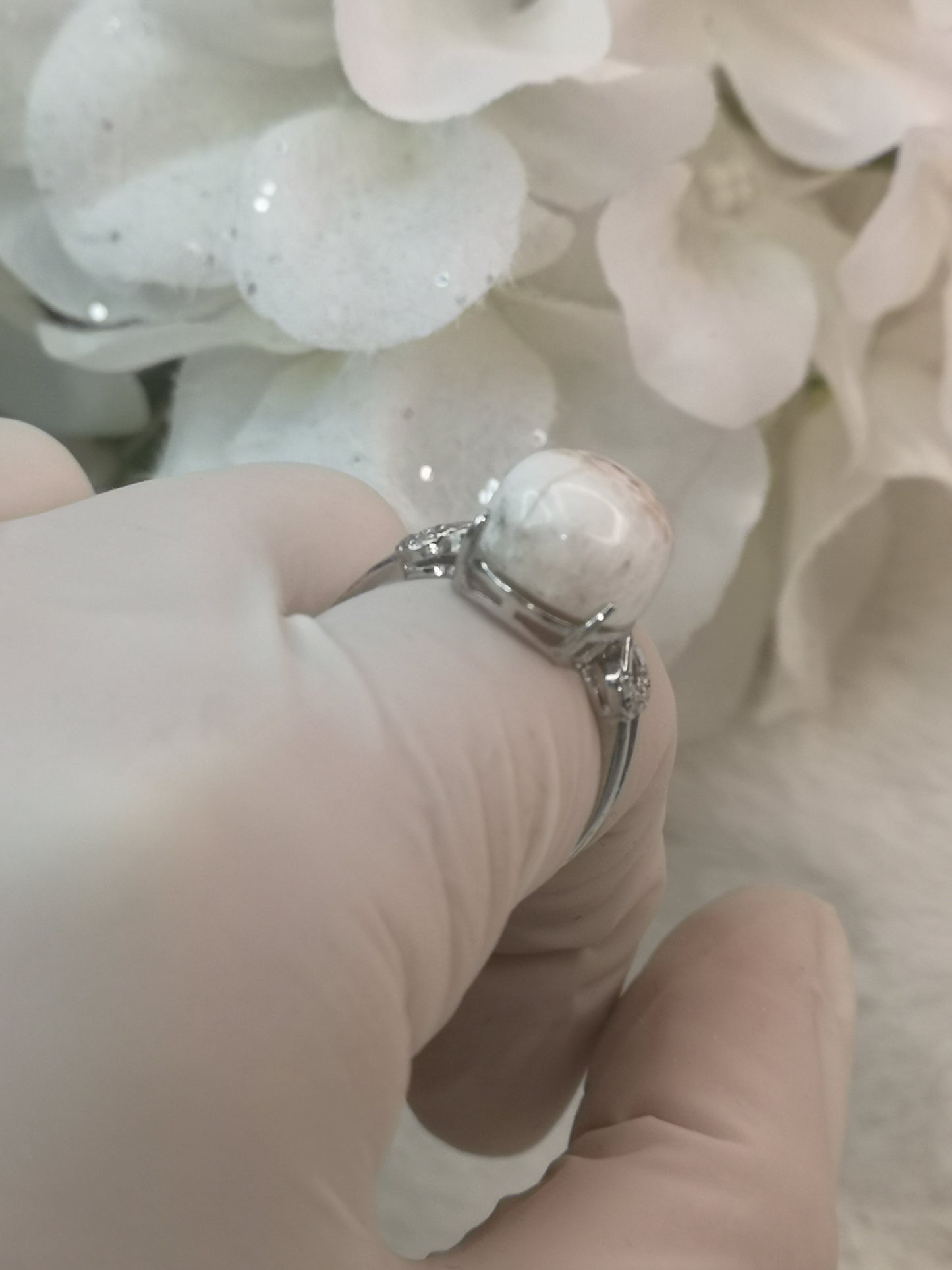 Pink Larimar 925 Silber Ring verstellbar