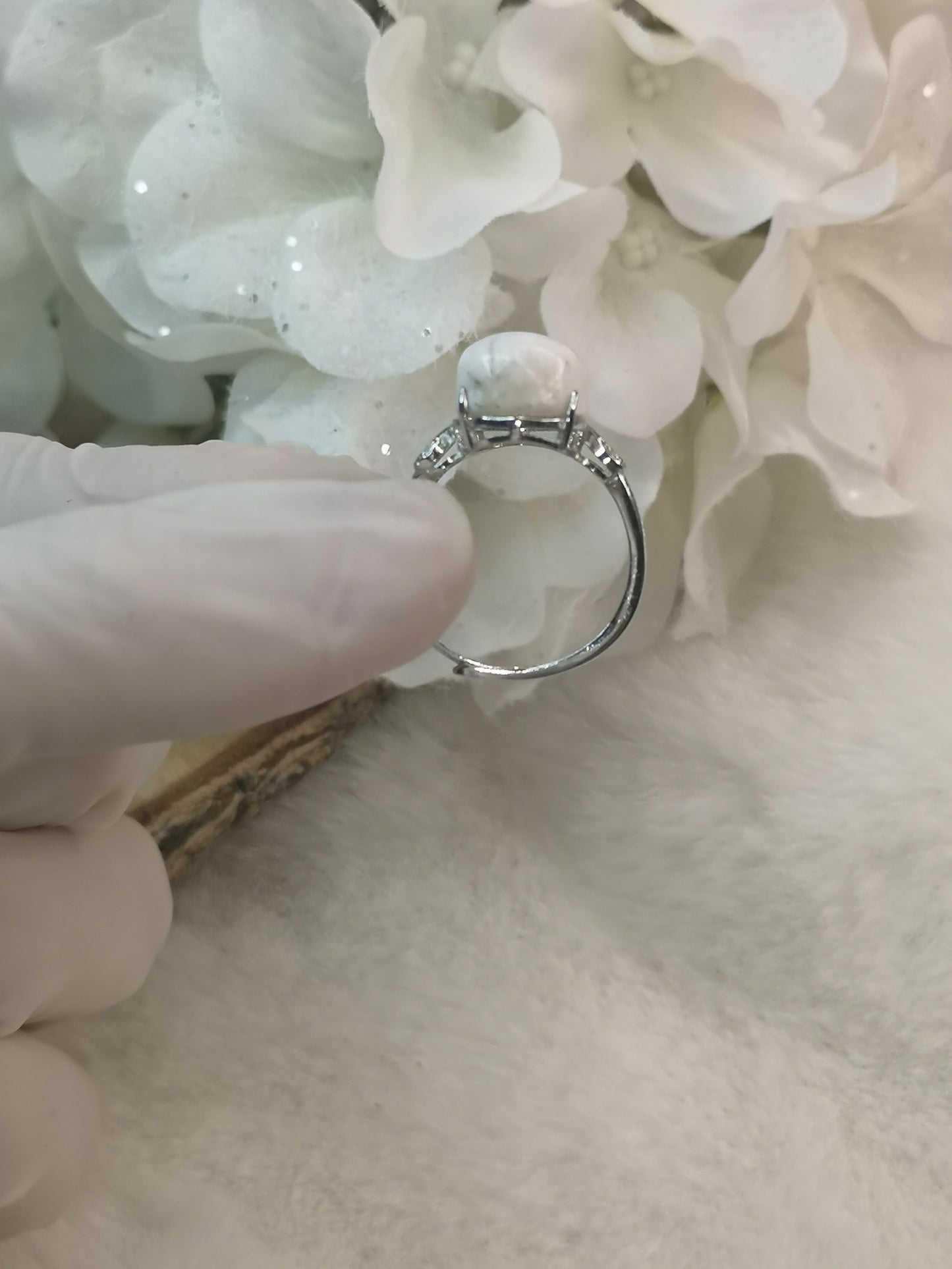 Pink Larimar 925 Silber Ring verstellbar