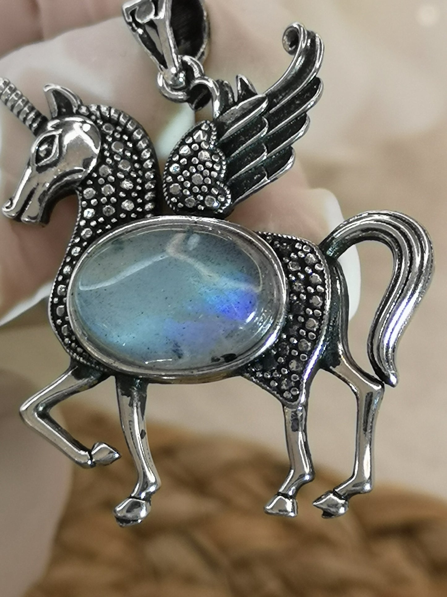 Labradorite Edelstein Einhorn Kupfer Ketten Anhänger #dayza
