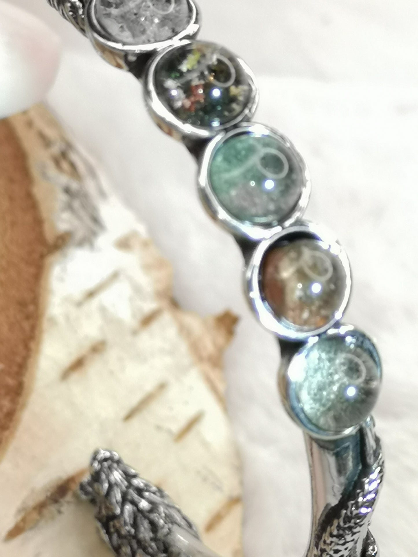 Gartenquartz Edelsteine, Kupfer Drachendesign Armband