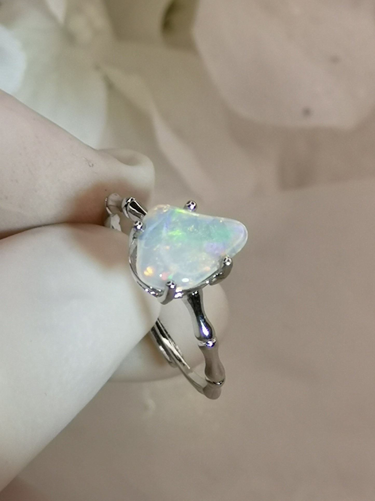 Opal Edelstein Kupfer Ring verstellbar Edelstein Schmuck #dayza