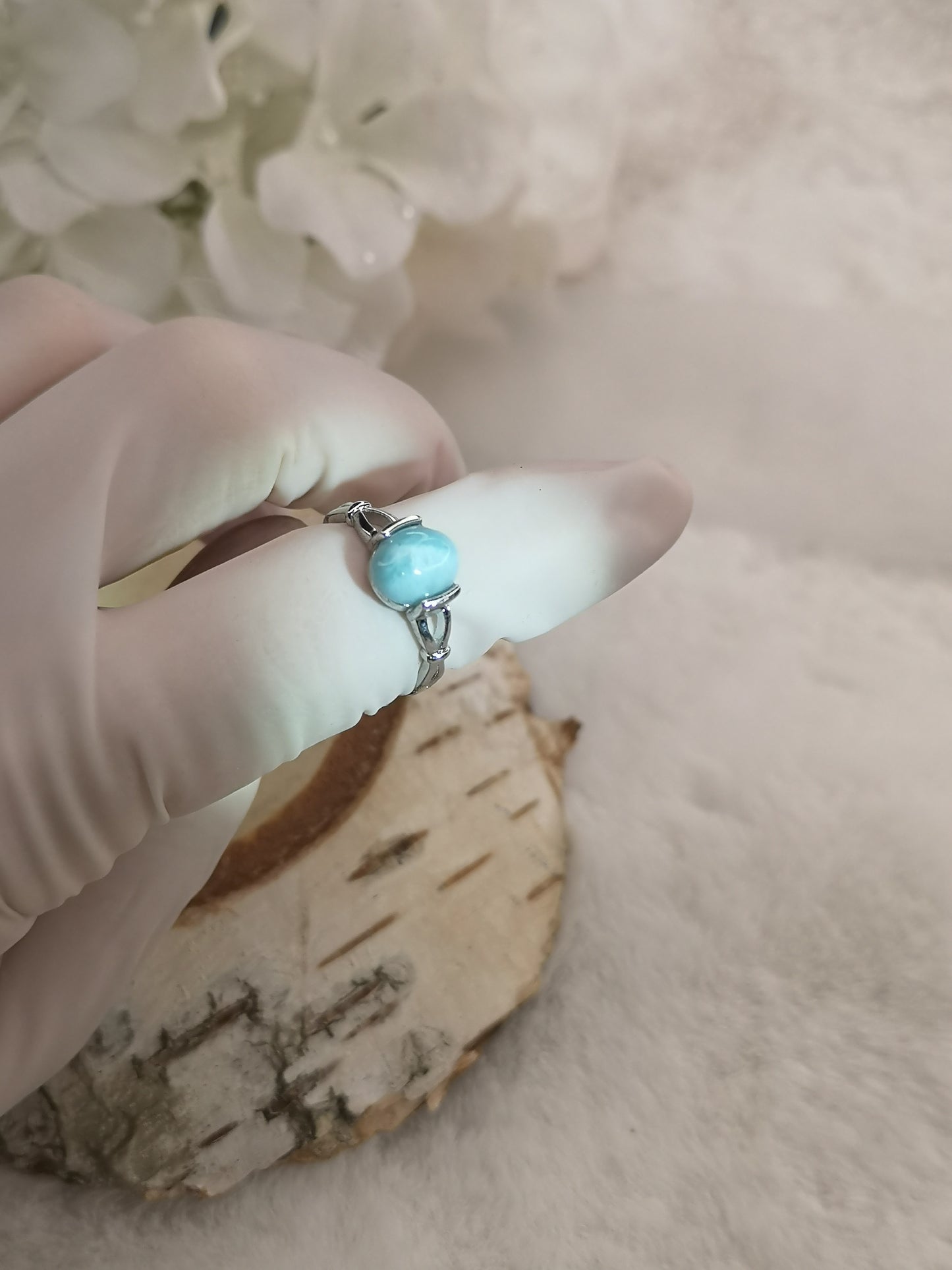 Larimar Edelstein Kupfer Ring