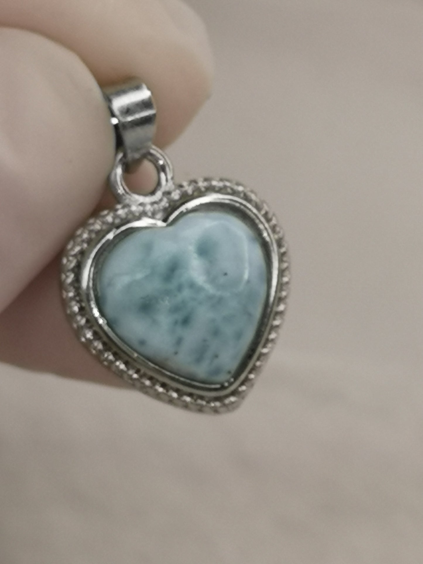Larimar Edelstein, Kupfer Ketten Anhänger