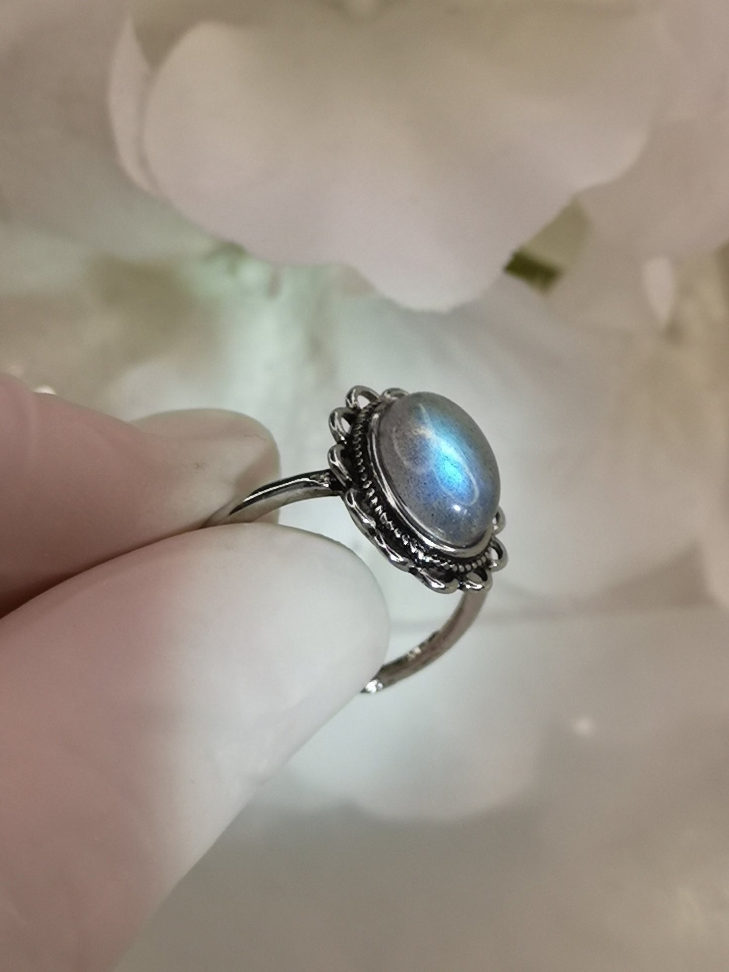 Labradorite Edelstein Kupfer Ring verstellbar