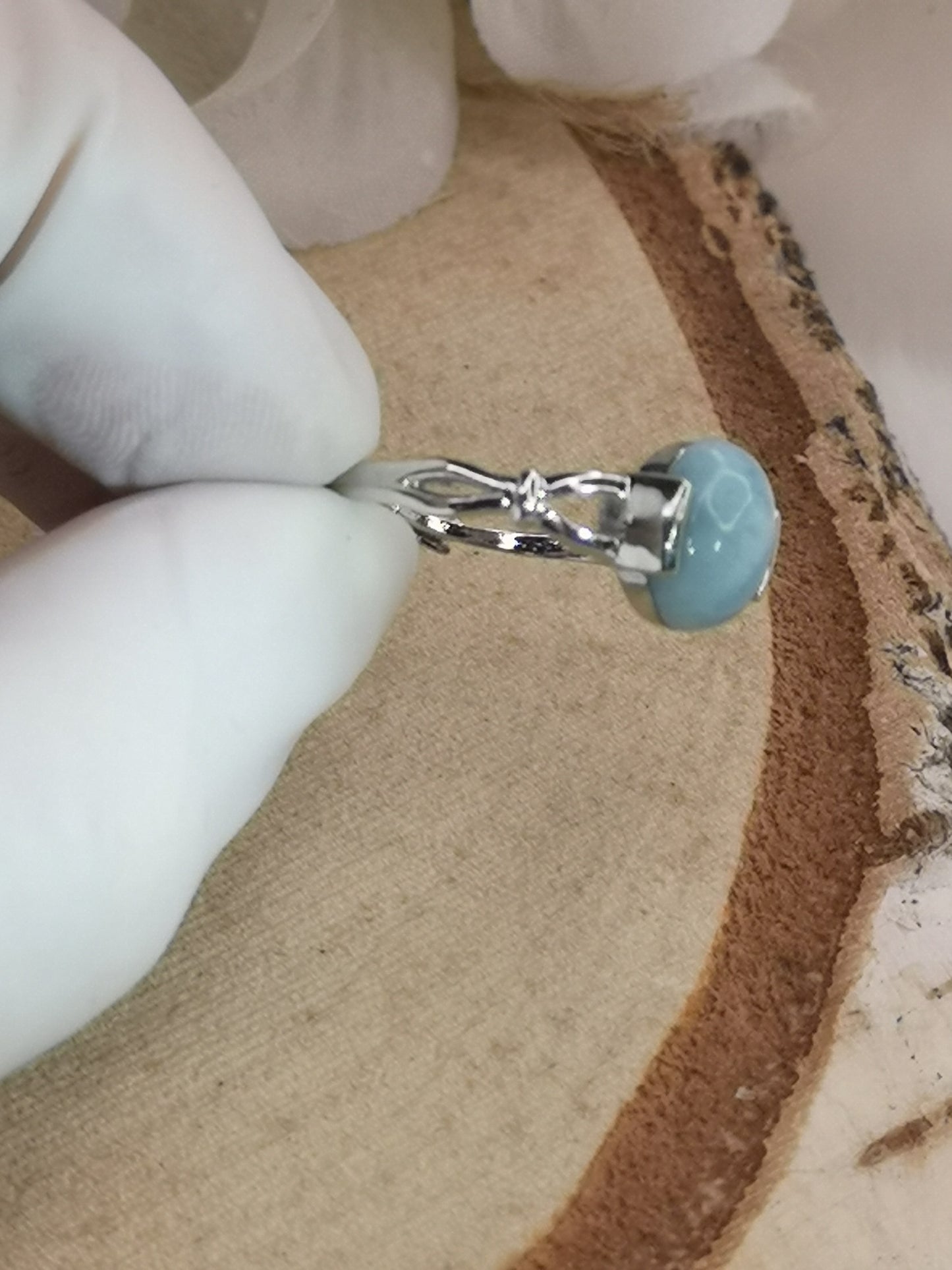 Larimar Edelstein Kupfer Ring