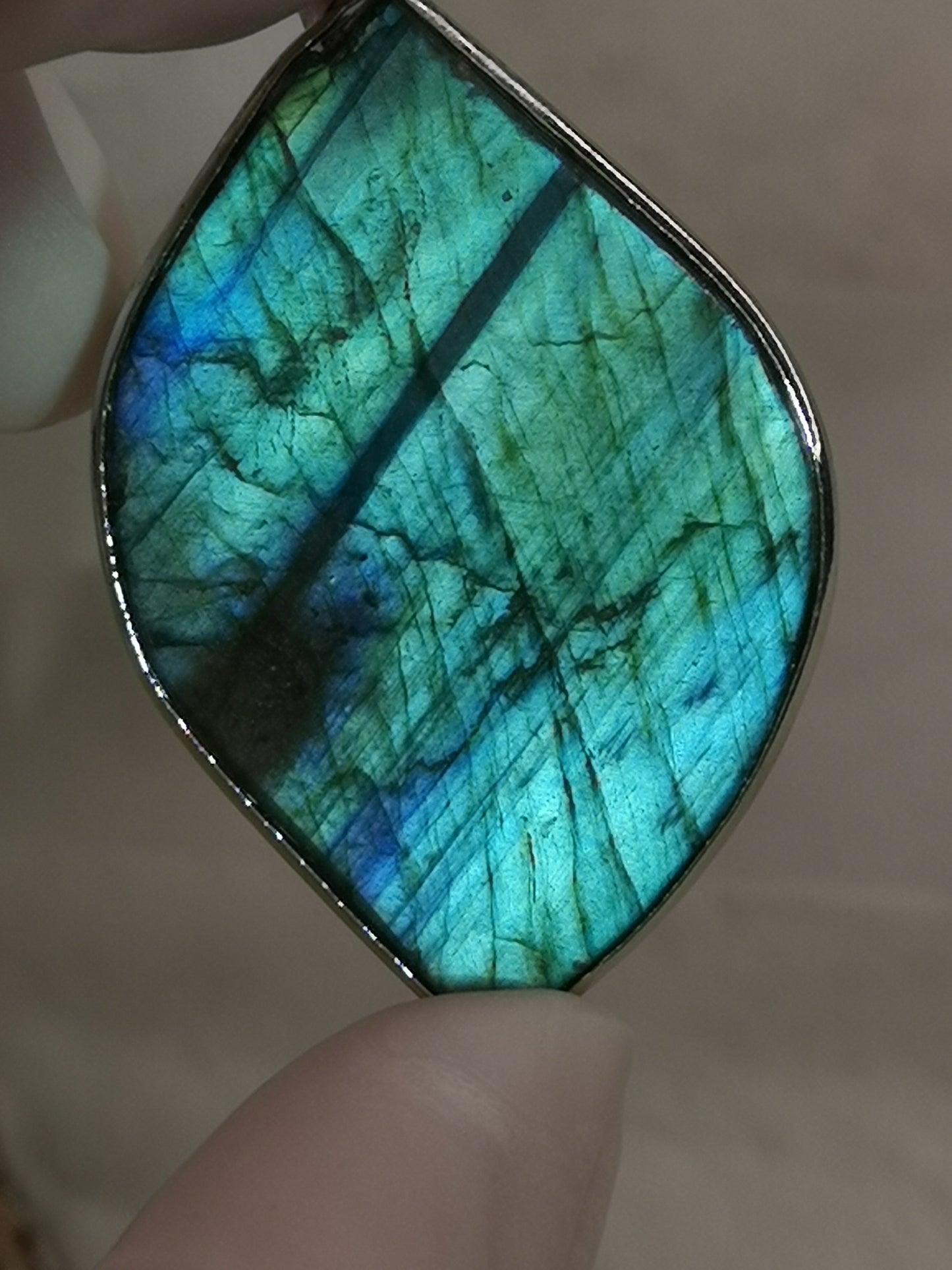 Labradorite Edelstein Tropfen, Kupfer Ketten Anhänger