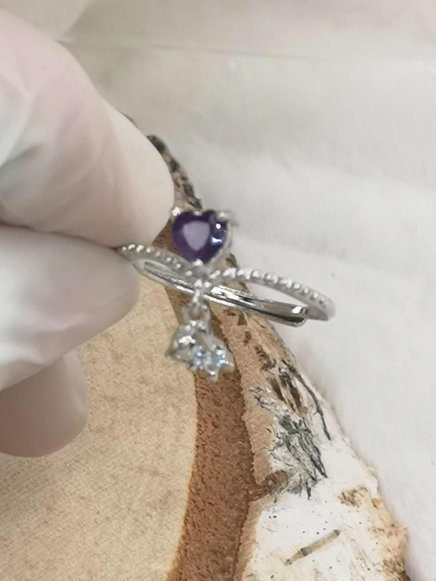Amethyst Edelstein, Kupfer Ring verstellbar