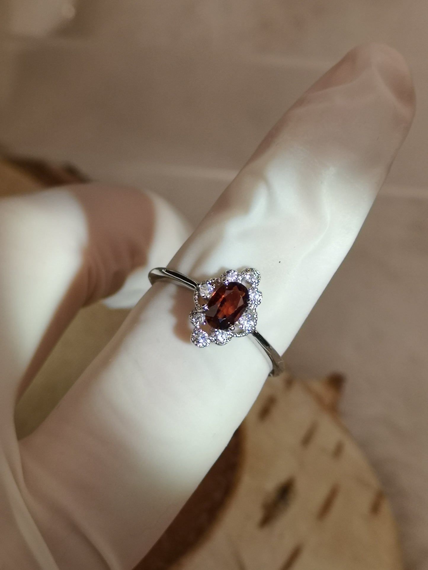 Granat Edelstein, Kupfer Ring verstellbar