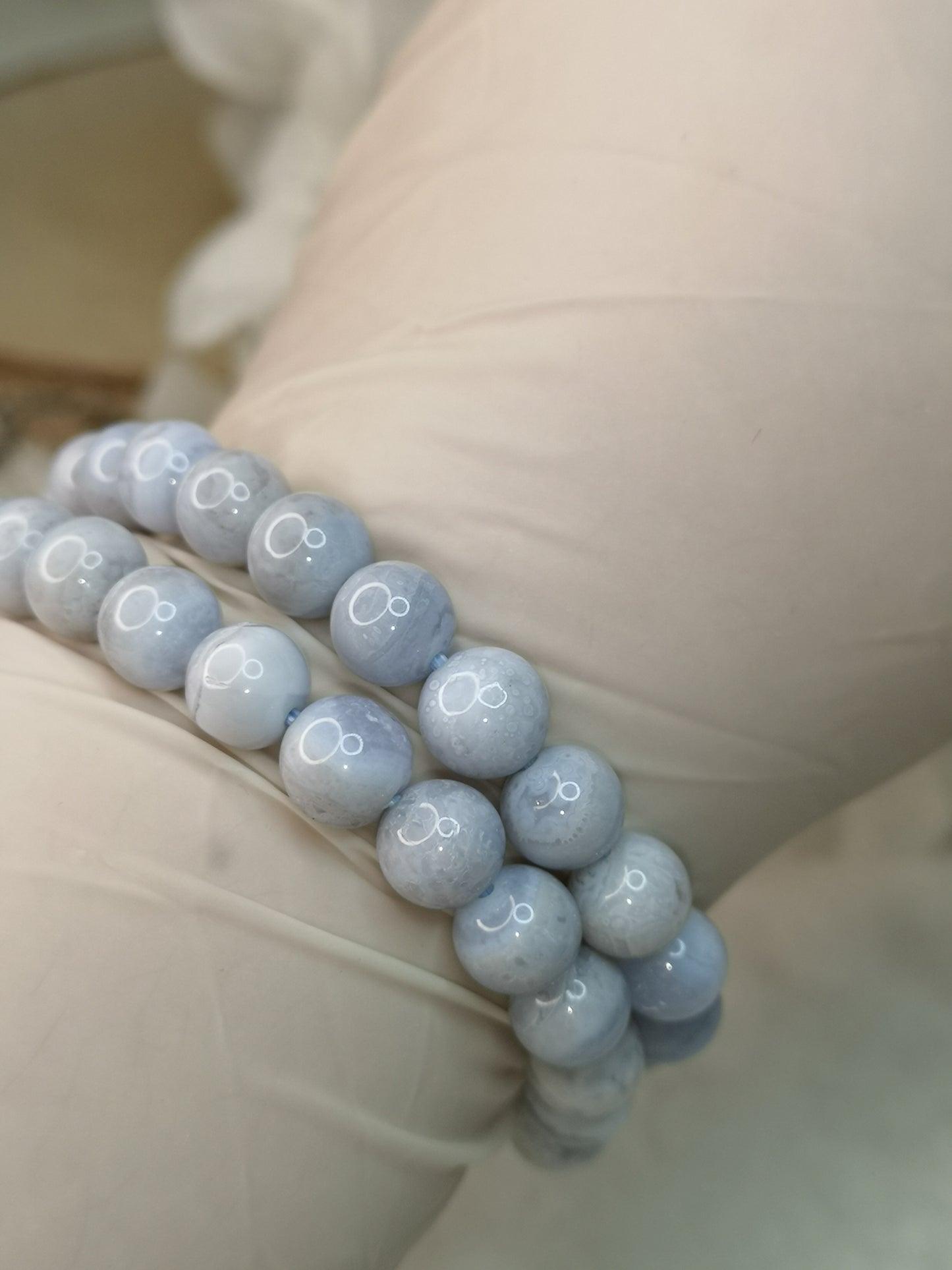 Blue Lace Achat Edelstein Armband