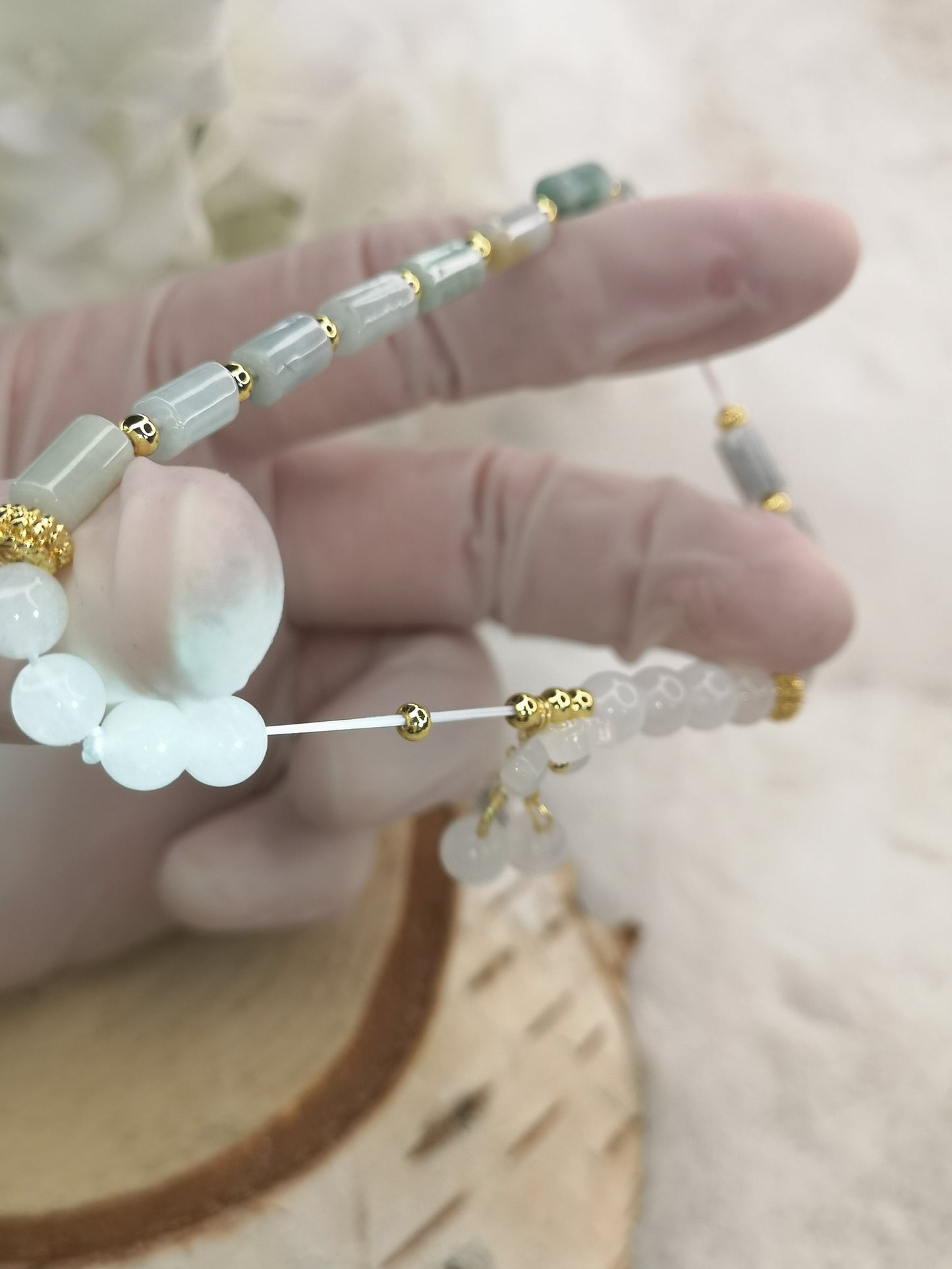 Jadeite Jade Edelstein Armband DIY