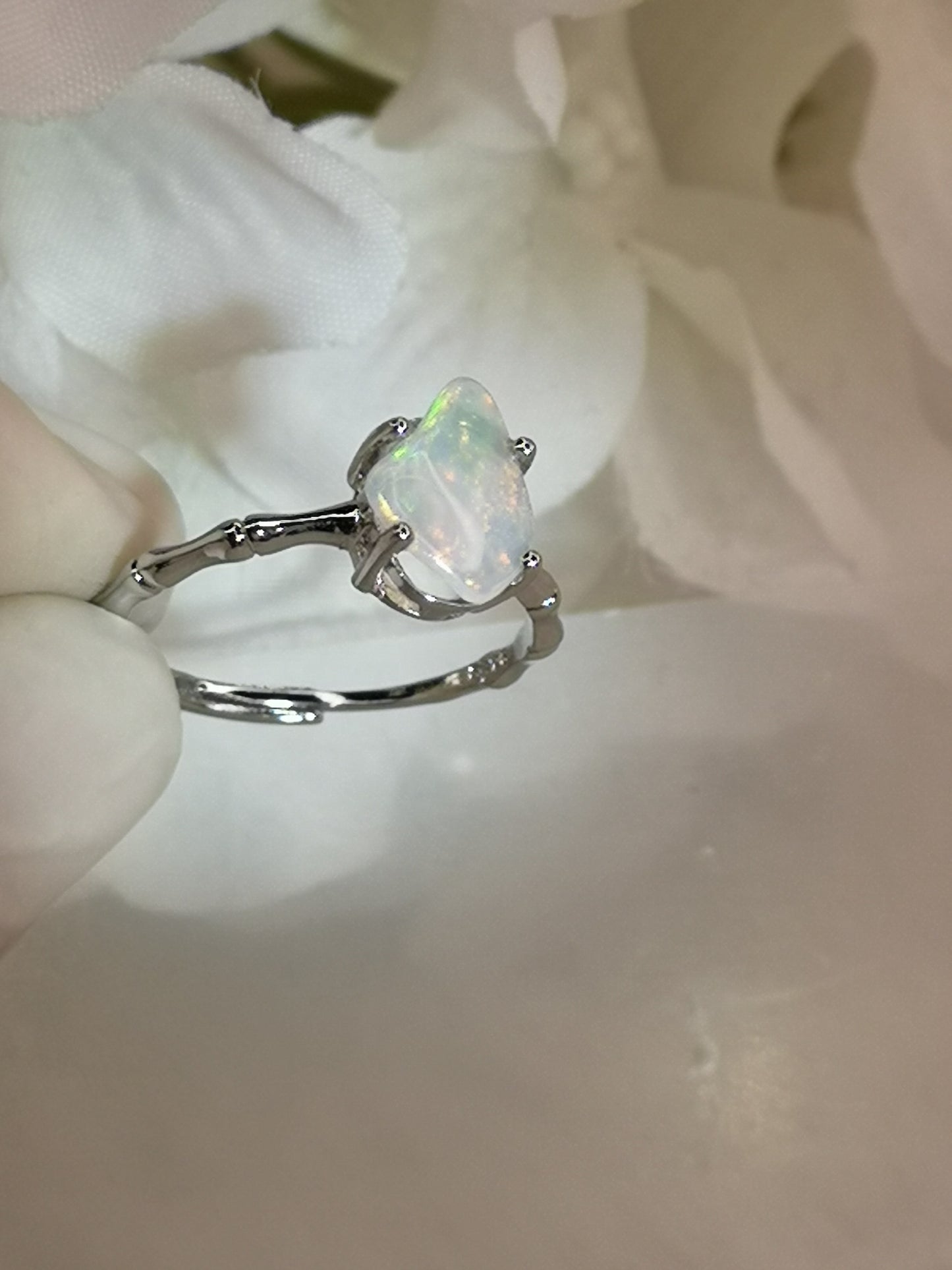 Opal Edelstein Kupfer Ring verstellbar Edelstein Schmuck #dayza