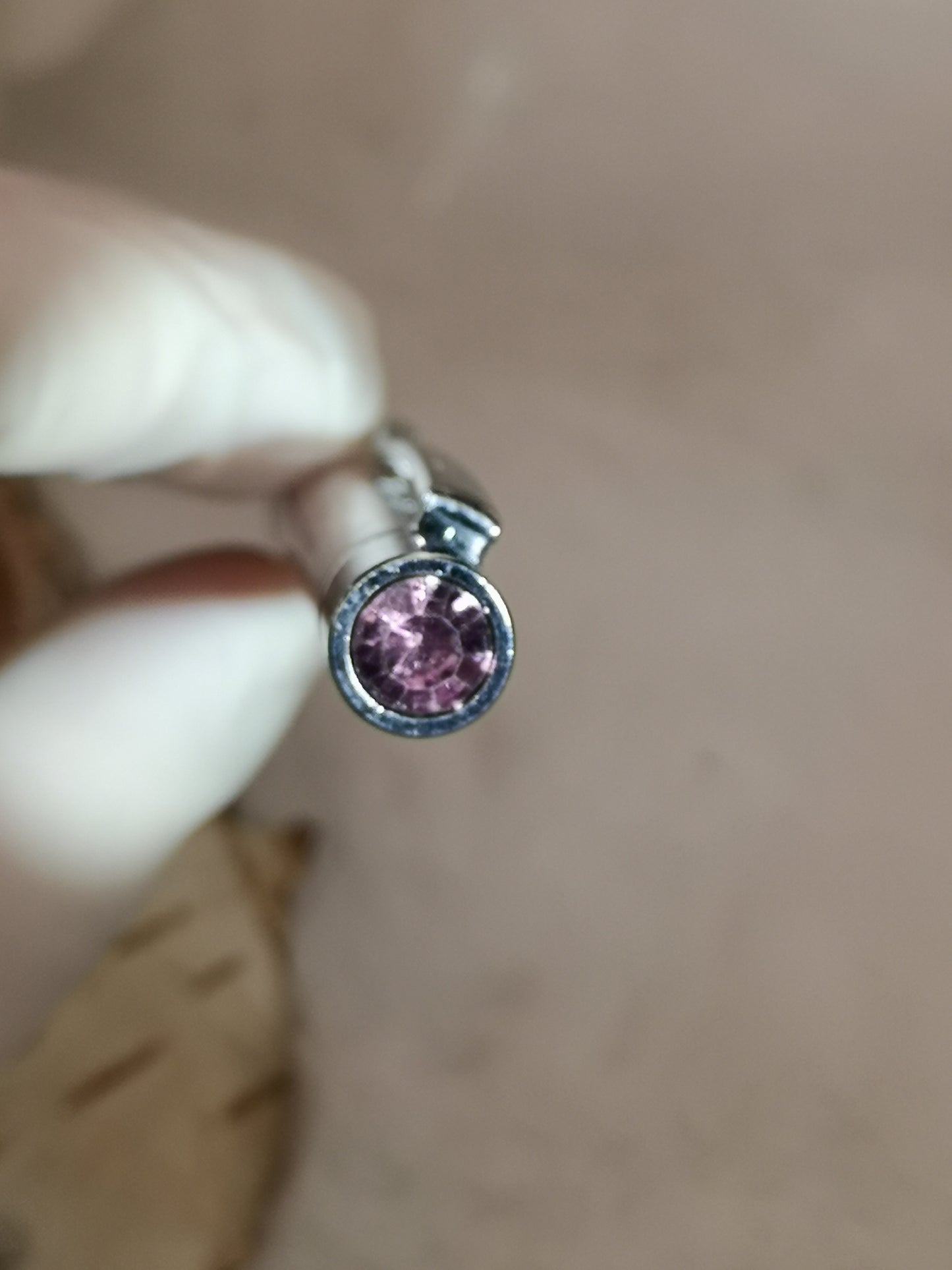 Kugelschreiber mit Rosenquarz Edelsteinchen