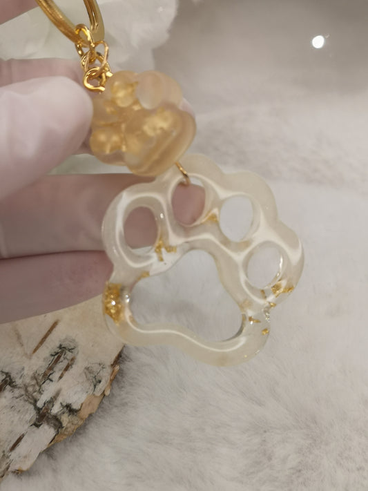 Schlüsselanhänger Pfote aus Kunstharz