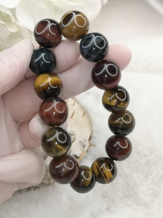 Colorful Tigerauge Edelstein, Armband