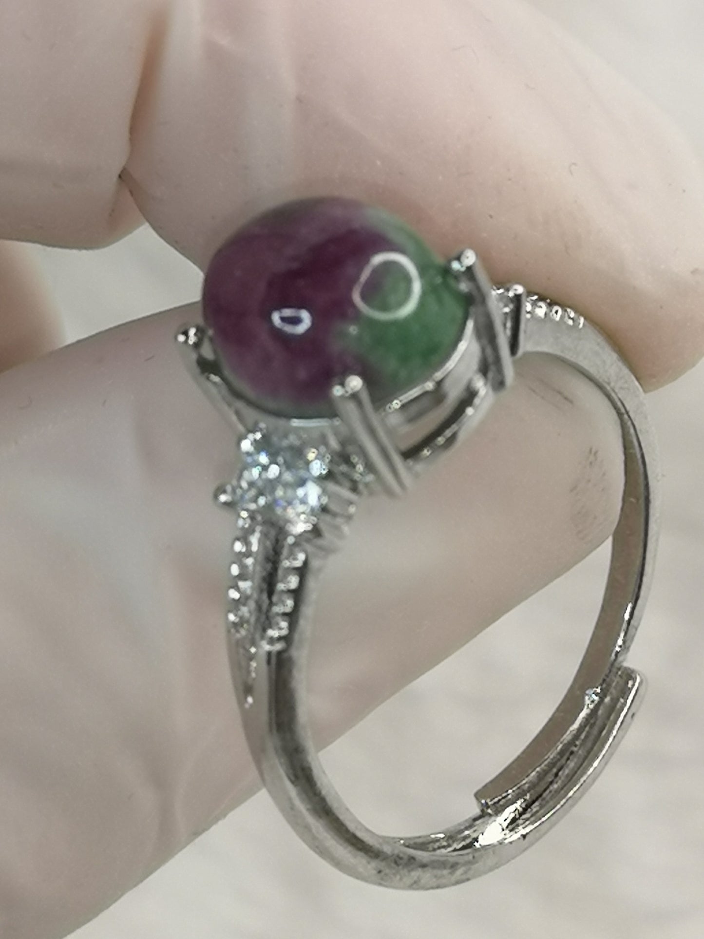 Rubin Zoisit, Kupfer Ring, verstellbar.