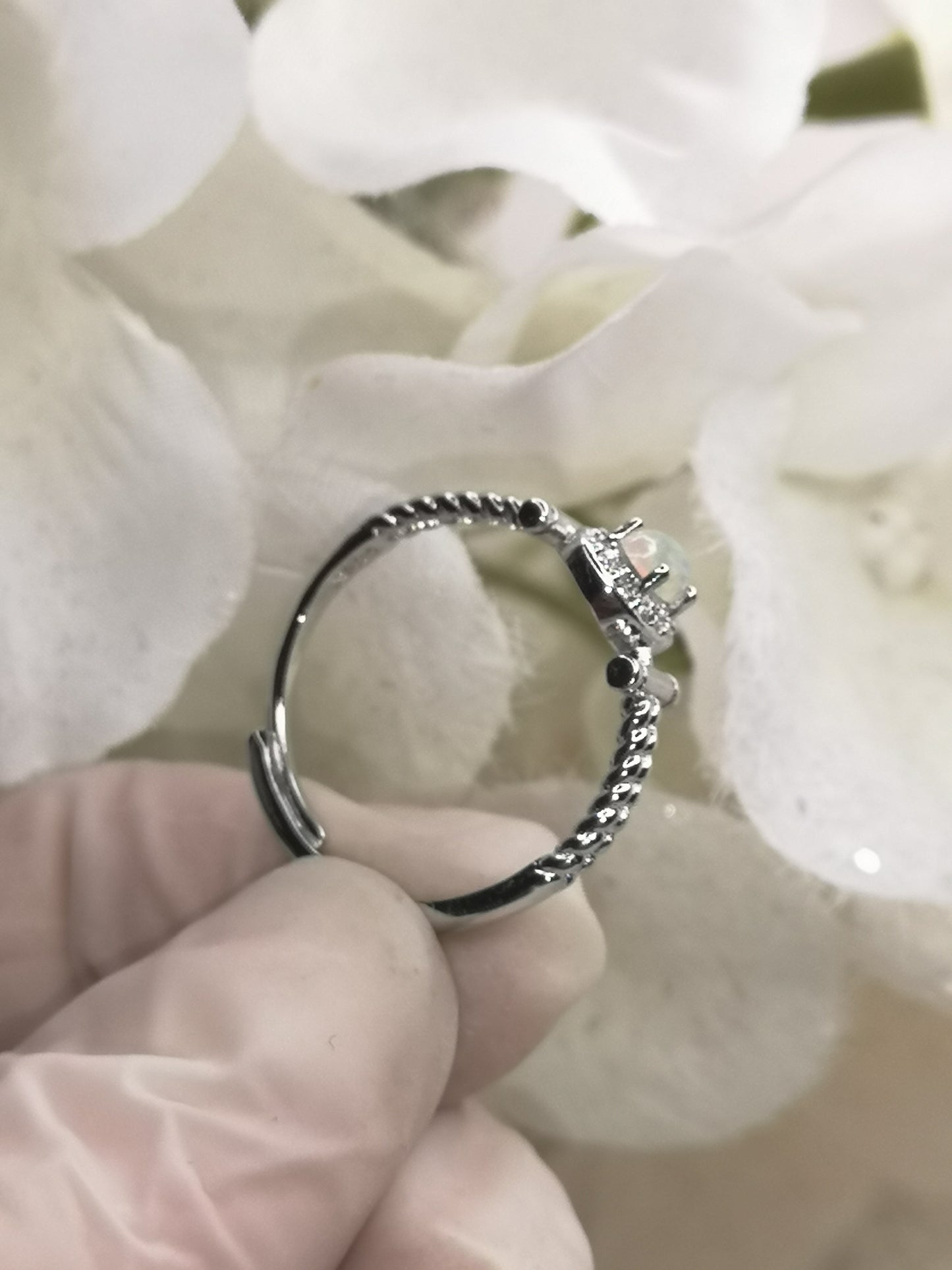 Opal 925 Silber Ring, verstellbar