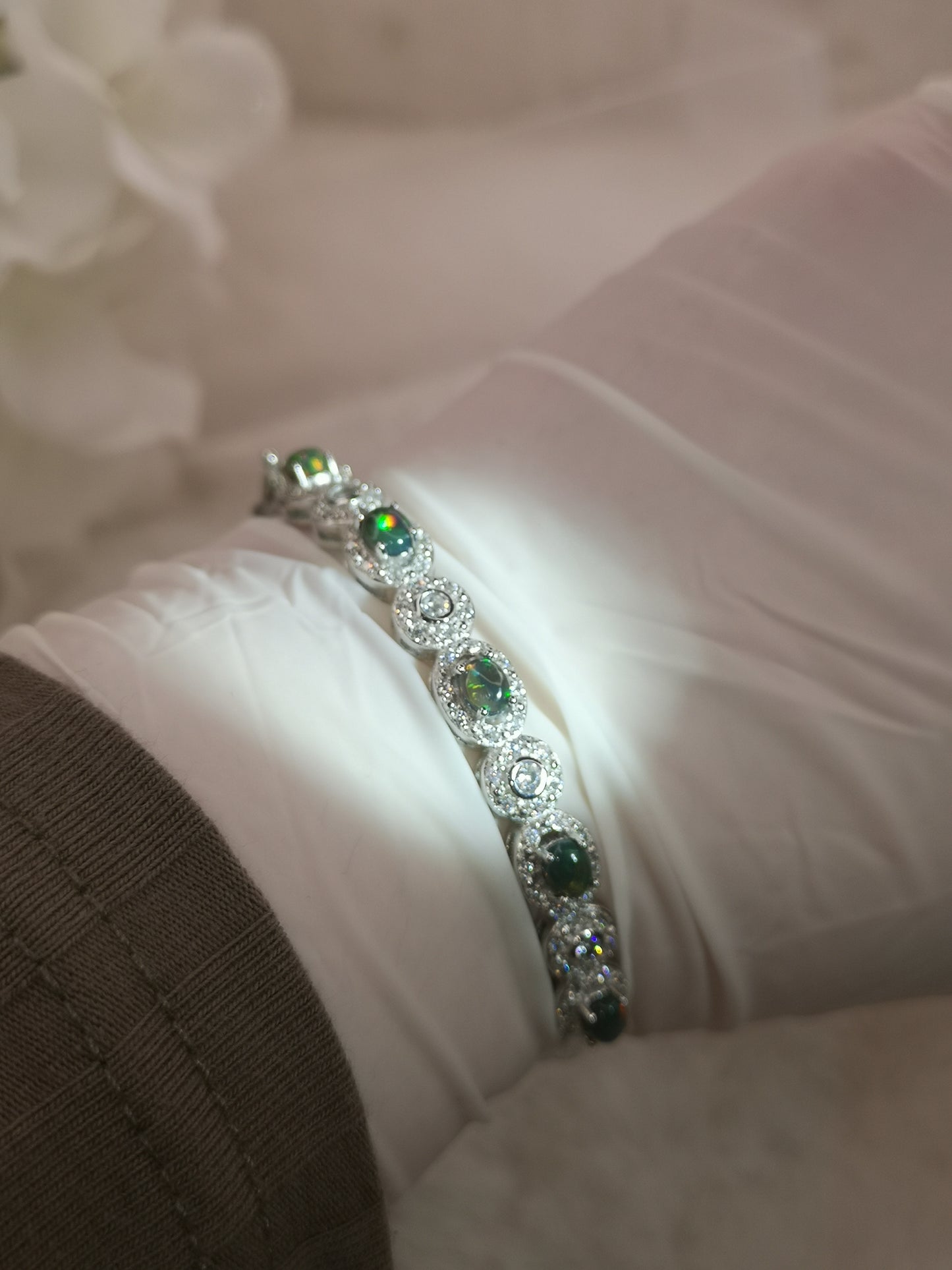 Opal Edelstein, Kupfer Armband