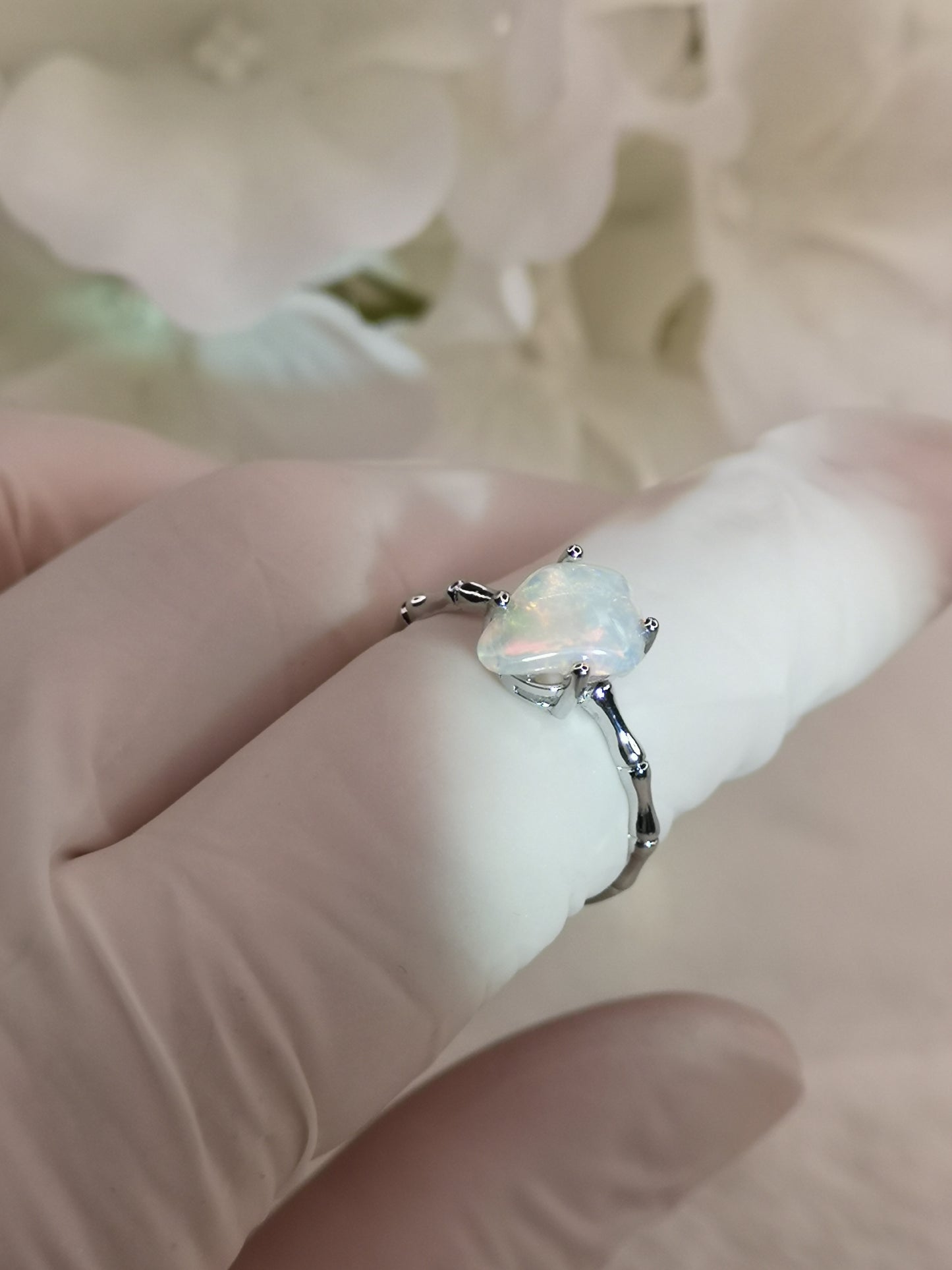 Opal Edelstein Kupfer Ring verstellbar Edelstein Schmuck #dayza