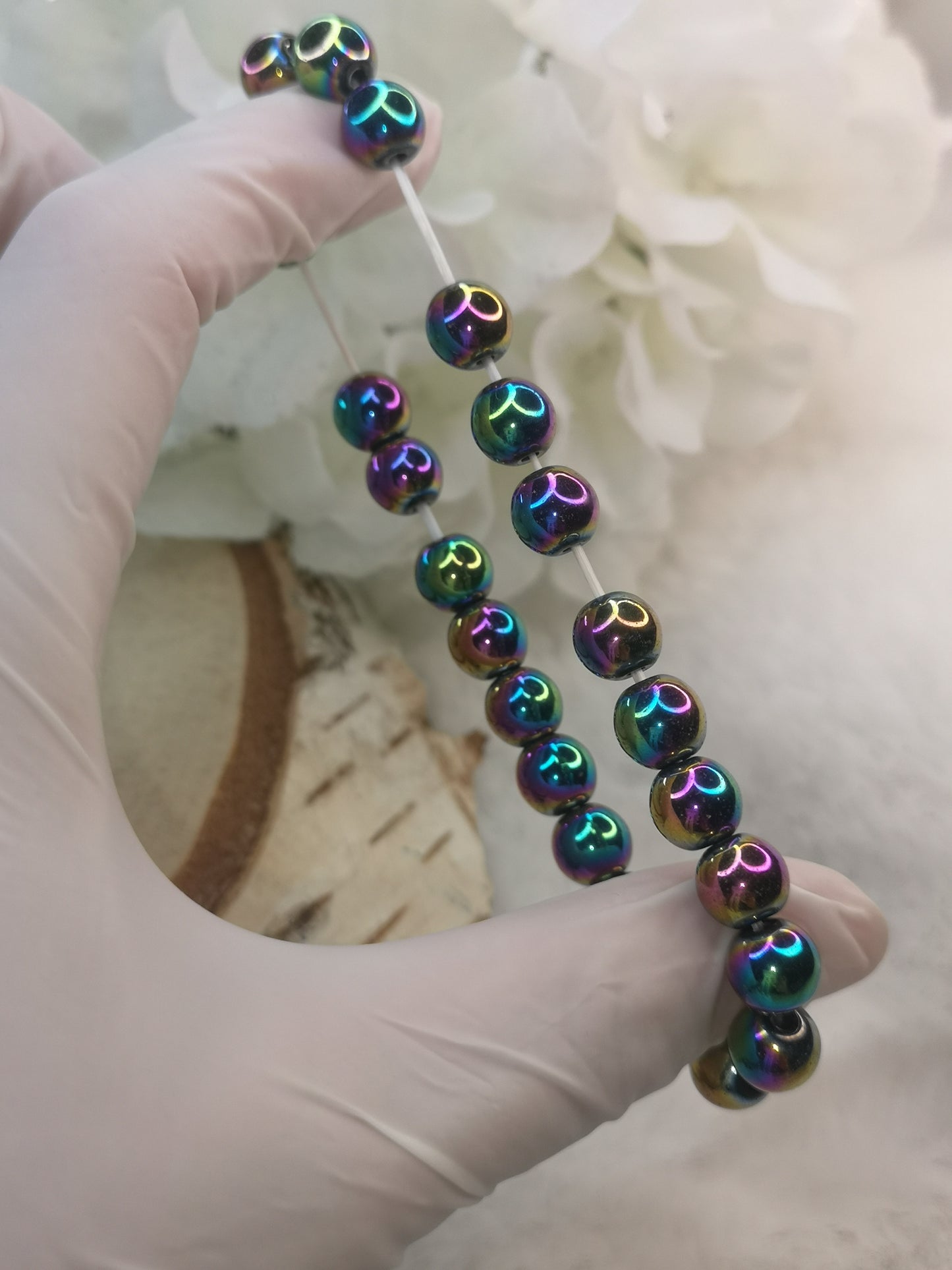 Regenbogen Hämatit Edelstein, Armband