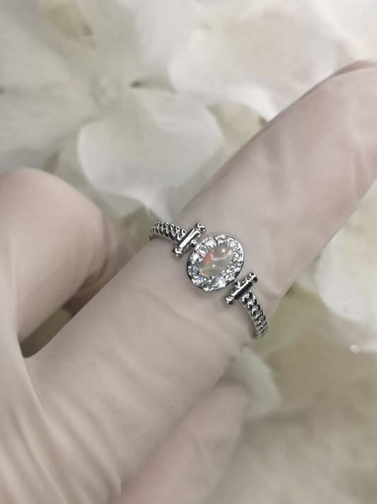 Opal 925 Silber Ring, verstellbar